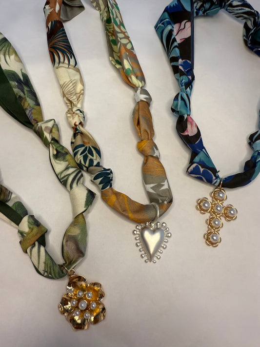 Adjustable Scarf Charm Necklaces