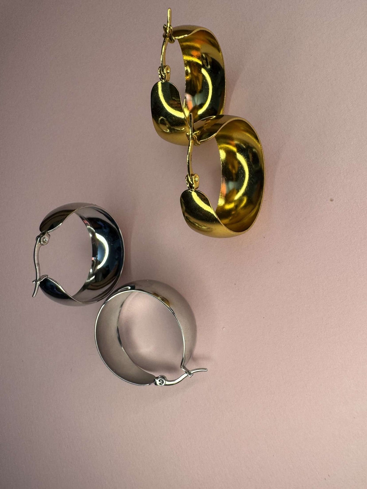18K Stainless Steel Waterproof Tarnish Free Hoops
