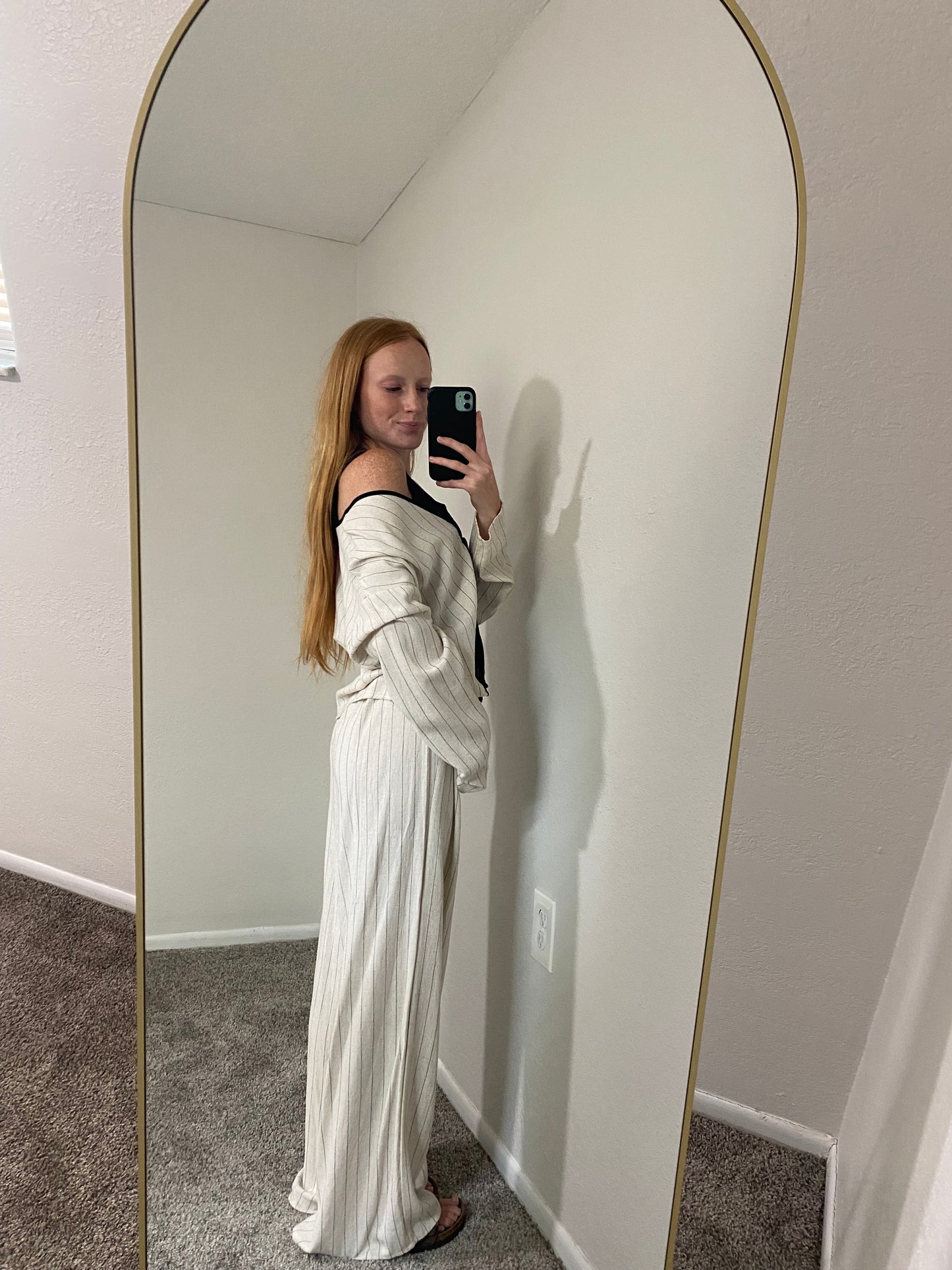 Linen Striped Top and Pant Set